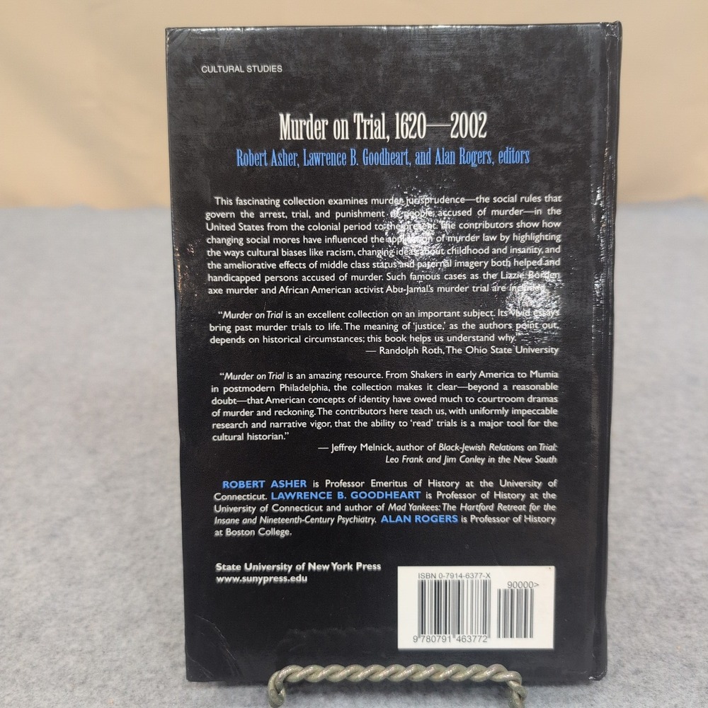 Murder on Trial 1620-2002 Robert Asher Law History‎ Hardcover SUNY Press 2005 - Picture 2 of 5
